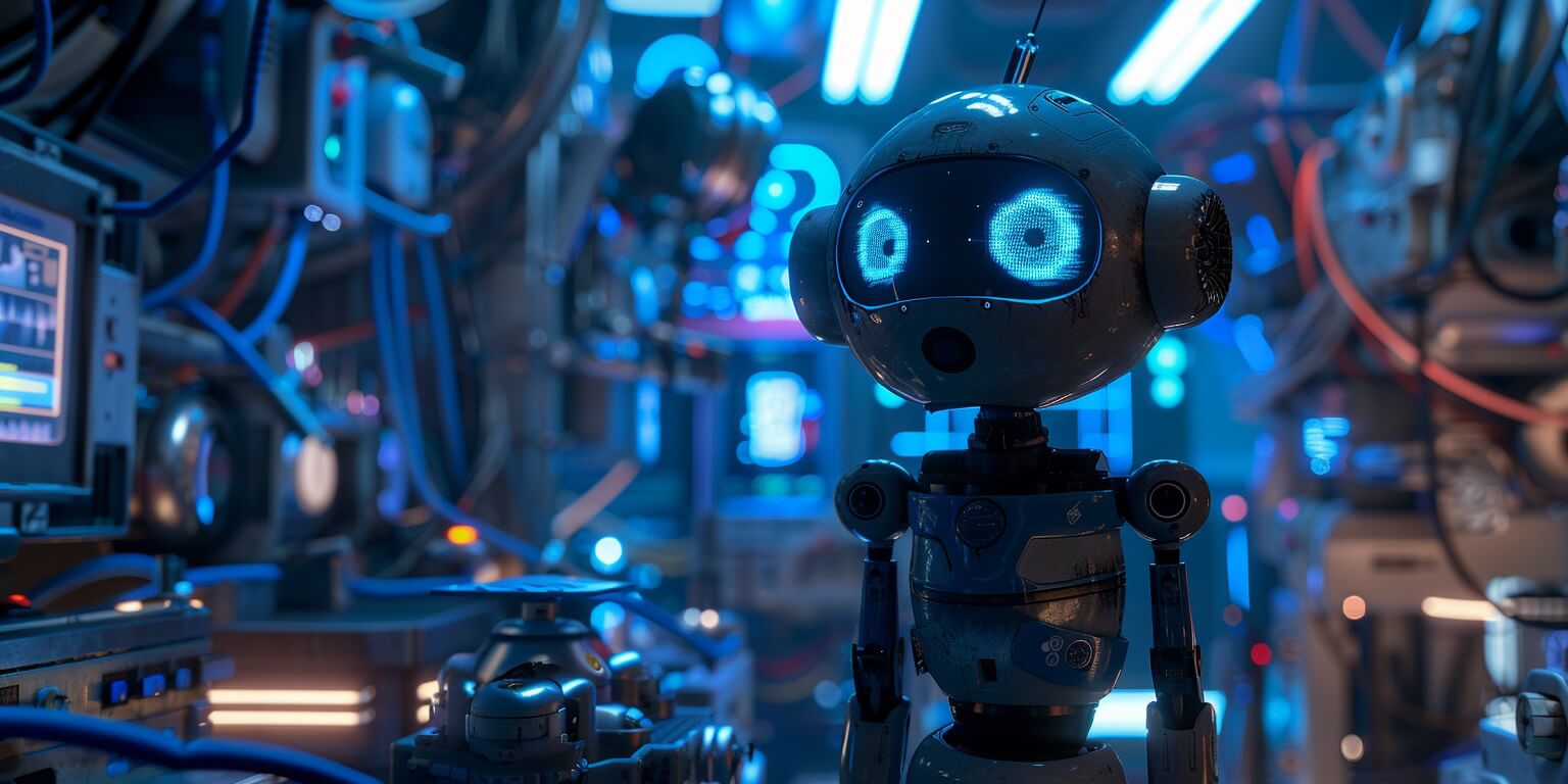 Confused robot in cluttered computer lab