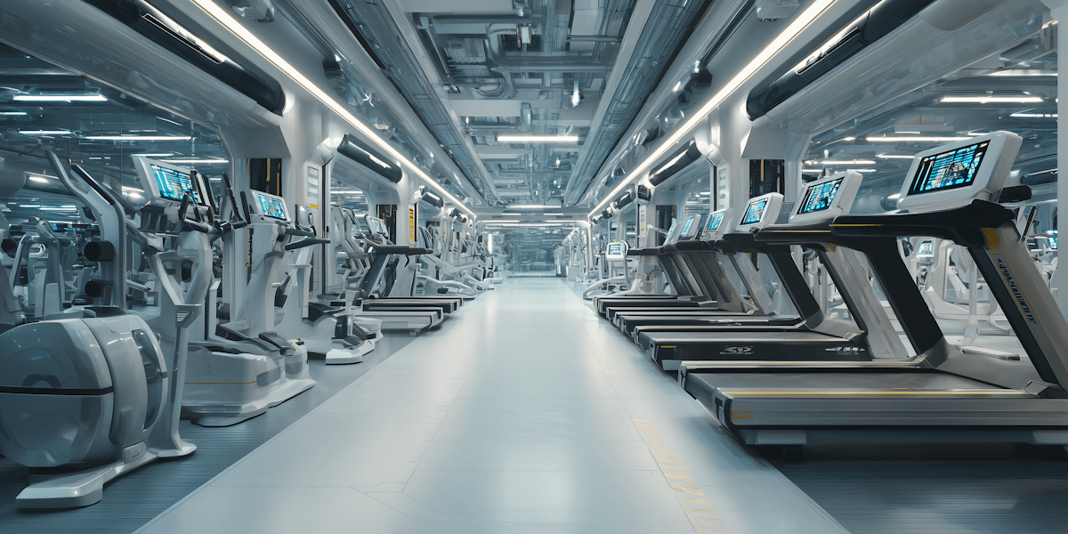 modern gym with complex machinery